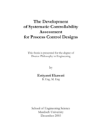 The development of systematic controllability assessment for process control designs
