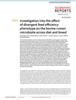 Investigation into the effect of divergent feed efficiency phenotype on the bovine rumen microbiota across diet and breed