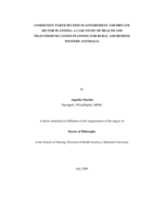 Community participation in government and private sector planning: a case study of health and telecommunications planning for rural and remote Western Australia