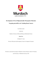 Development of novel oligonucleotide therapeutic molecules targeting microRNAs for tackling brain cancers