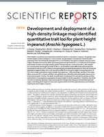 Development and deployment of a high-density linkage map identified quantitative trait loci for plant height in peanut (Arachis hypogaea L.)