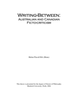 Writing-between: Australian and Canadian ficto-criticism