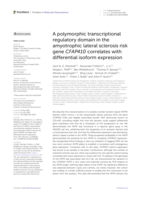 A polymorphic transcriptional regulatory domain in the amyotrophic lateral sclerosis risk gene CFAP410 correlates with differential isoform expression