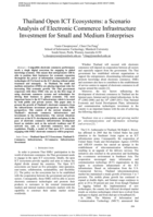 Thailand open ICT ecosystems: A scenario analysis of electronic commerce infrastructure investment for small and medium enterprises