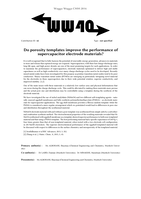 Do porosity templates improve the performance of supercapacitor electrode materials?