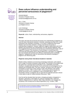 Does culture influence understanding and perceived seriousness of plagiarism?