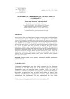 Performance reporting in the Malaysian government