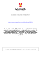 Struvite (MgNH4PO4.6H2O) solubility and its application to a piggery effluent problem