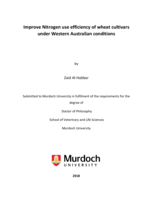 Improve Nitrogen use efficiency of wheat cultivars under Western Australian conditions