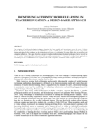 Identifying authentic mobile learning in teacher education: A design-based approach