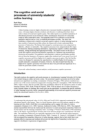 The cognitive and social processes of university students' online learning