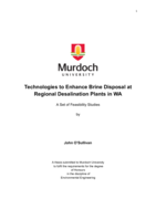 Technologies to enhance brine disposal at regional desalination plants in WA