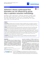 Alzheimer’s disease cerebrospinal fluid biomarkers are not influenced by gravity drip or aspiration extraction methodology