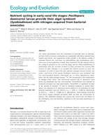 Nutrient cycling in early coral life stages:Pocillopora damicornislarvae provide their algal symbiont (Symbiodinium) with nitrogen acquired from bacterial associates