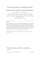The porter problem in ecological economics: Solar battery recycling in rural electrification