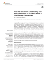 Into the Unknown: Uncertainty and procrastination in students from a life history perspective
