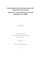 Distributed renewable energy storage in the national electricity market: Options for commercial energy users and implications for utilities