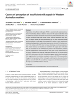 Causes of perception of insufficient milk supply in Western Australian mothers