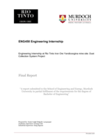 Engineering internship at Rio Tinto Iron Ore Yandicoogina mine site: Dust collection system project