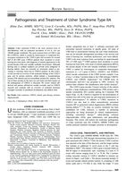 Pathogenesis and Treatment of Usher Syndrome Type IIA