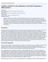 Graphics calculators in the mathematics curriculum: Integration or differentiation?