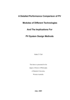 A detailed performance comparison of PV modules of different technologies and the implications for PV system design methods