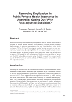 Removing Duplication in Public/Private Health Insurance in Australia: Opting Out With Risk-adjusted Subsidies?