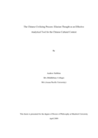 The Chinese Civilizing Process: Eliasian Thought as an Effective Analytical Tool for the Chinese Cultural Context