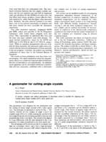 A goniometer for cutting single crystals
