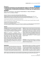 Landmark survival as an end-point for trials in critically ill patients – comparison of alternative durations of follow-up: an exploratory analysis