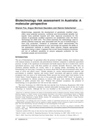 Biotechnology risk assessment in Australia: A molecular perspective