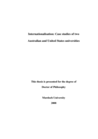 Internationalisation: case studies of two Australian and United States universities