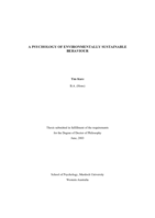 A psychology of environmentally sustainable behaviour