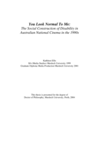 You look normal to me: the social construction of disability in Australian national cinema in the 1990s