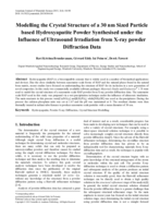 Modelling the crystal structure of a 30 nm sized particle based hydroxyapatite powder synthesised under the influence of ultrasound irradiation from X-ray powder diffraction data