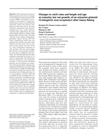 Changes in catch rates and length and age at maturity, but not growth, of an estuarine plotosid (cnidoglanis macrocephalus) after heavy fishing