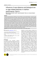 Influence of race distance and biological sex on age-related declines in triathlon performance: Part A