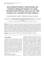 Electrochemical synthesis, characterisation, and preliminary biological evaluation of an anodic aluminium oxide membrane with a pore size of 100 nanometres for a Potential Cell Culture Substrate