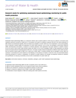 Research needs for optimising wastewater-based epidemiology monitoring for public health protection