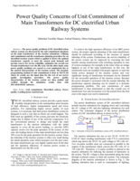 Power quality concerns of unit commitment of main transformers for DC electrified urban railway systems
