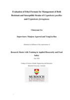 Evaluation of ethyl formate for management of both resistant and susceptible strains of Cryptolestes pusillus and Cryptolestes ferrugineus