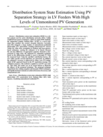 Distribution System State Estimation Using PV Separation Strategy in LV Feeders With High Levels of Unmonitored PV Generation