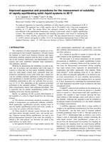 Improved apparatus and procedures for the measurement of solubility of rapidly equilibrating solid-liquid systems to 90°C