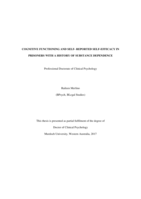 Cognitive functioning and Self-reported self-efficacy in prisoners with a history of substance dependence