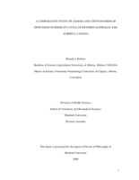 A comparative study of giardia and cryptosporidium infections in feedlot cattle in Western Australia and Alberta, Canada