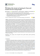 The role of the Avatar in gaming for trans and gender diverse young people