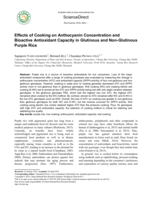 Effects of cooking on anthocyanin concentration and bioactive antioxidant capacity in glutinous and non-glutinous purple rice