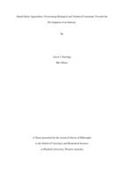 Inland saline aquaculture: overcoming biological and technical constraints towards the development of an industry