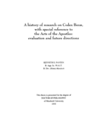 A history of research on Codex Bezae, with special reference to the Acts of the Apostles: evaluation and future directions