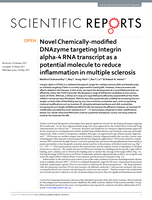 Novel Chemically-modified DNAzyme targeting Integrin alpha-4 RNA transcript as a potential molecule to reduce inflammation in multiple sclerosis